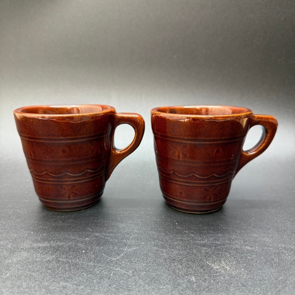 Vintage‎ Marcrest Daisy Dot Pattern USA Stoneware Coffee Mug Solid Heavy 50s 60s